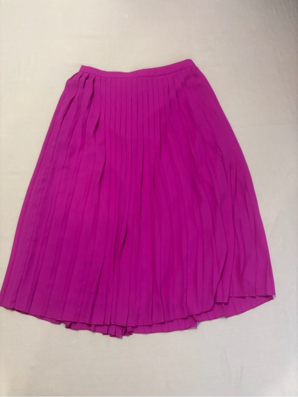J. Crew Factory Pleated Midi Skirt in Bright Fuchsia Women's Size 4
